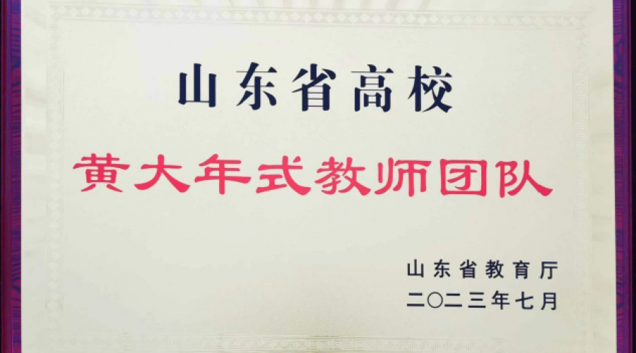 山東省教育廳頒發(fā)山東省高校黃大年式教師團(tuán)隊(duì)